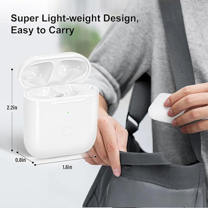 Wireless Charging Case Compatible with AirPod 2 1, Air Pod Charger Case Replacement with Bluetooth Pairing Sync Button, No Earbuds,White