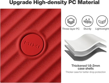 mixi 20 Inch Expandable Carry On Luggage PC Hard Shell Suitcase Top Opening Rolling Travel Suitcases with Spinner Wheels & TSA Lock, Red