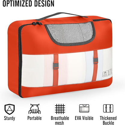 Veken 8 Set Packing Cubes for Travel Essentials, Suitcase Organizer Bags in 4 Sizes, Carry-On Luggage Accessories with Large Laundry & Hanging Toiletry Bag, Must-Have for Airplane, Road Trip & Camping