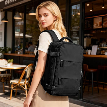 coofay Large Black Travel Backpack For Women Men Airline Approved Carry On Backpack Flight Approved Waterproof Sports Luggage Backpacks Casual Daypack Small Hiking Backpacks