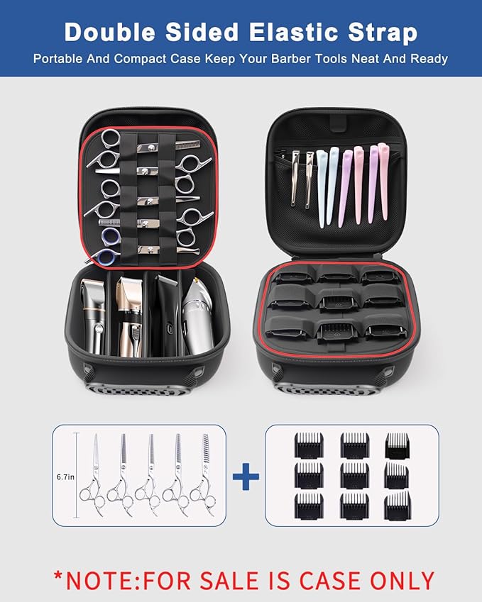 Krypthos Hard Travel Case for Hair Clippers & Hair Cutting Barber Supplies, Portable Clipper Storage Holder Organizer, Trimmer Storage Case for Barbers Supplies, Hair Cutting Razor Guard Grooming Kits