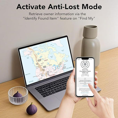 Bluetooth Tracker Tag for Apple Find My (iOS Only), GPS Tracker with Replaceable Battery, Item Finder for Keys, Luggage Tracker and Wallet Tracker, Suitable for Indoor & Outdoor Use, 4-Pack Black