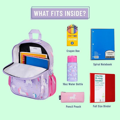 Wildkin ECO rPET Kids Backpack – Recycled, Padded, Adjustable for School & Travel – Unicorns