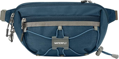 WATERFLY Lightweight Small Fanny Pack: 1.5L Mini Slim Crossbody Waist Belt Hip Bag with RFID Blocking, Anti-Theft & Water Resistant Pouch for Women Men Travel Hiking Running Walking EDC