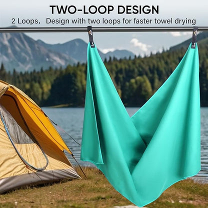 APEXUP Microfiber Travel Towel, Ultra Absorbent Quick Dry Towels, Lightweight Gym Sports Camping Towel for Workout, Yoga, Beach, Shower, Swimming (72"×40", Mint Color)