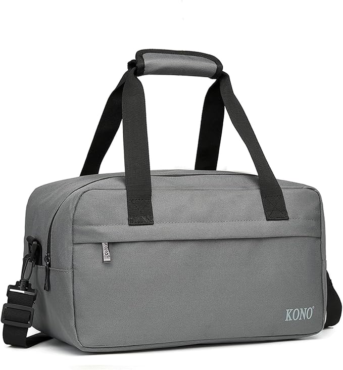 Kono Travel Duffel - 14L Under Seat Carry-On Sports Tote Gym Weekender Overnight Bag - 13.78"x7.87"x7.87" Gray