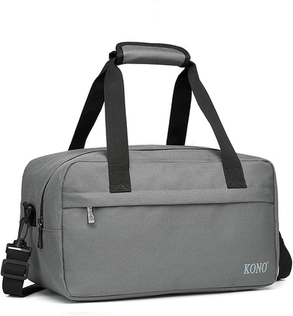Kono Travel Duffel - 14L Under Seat Carry-On Sports Tote Gym Weekender Overnight Bag - 13.78"x7.87"x7.87" Gray