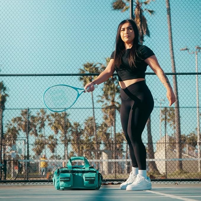 WOLFpak 20L Mini Duffle Bag for Gym & Travel | Waterproof Carry-On Weekender Bag with Shoe Compartment, Hard Bottom, and Tactical Molle System (Voodoo Aqua)