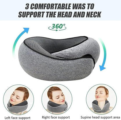 Travel Neck Pillows for Airplanes 2025 New Travel Pillow Neck Travel Pillow Memory Foam Airplane Pillow for Offices and Cars(Black)