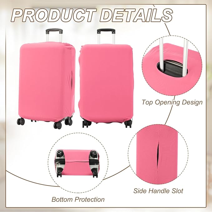 uxcell Luggage Cover for Suitcase Protector, Fit 26-28 Inch Luggage Elastic Suitcase Cover Scratch-Resistant Covers for Travel Business Trips, Pink (L)