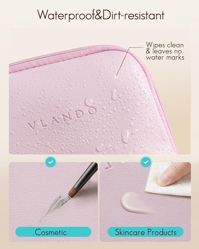 Vlando Mini Jewelry Travel Case,Jewelry Pouch Bags with Zipper, Velvet Jewelry Organizer Storage Bag for Bracelet Rings Earring Travel Essentials Gifts for Women Girl - Pinkish Purple