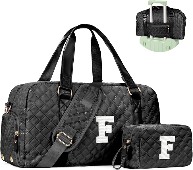 Gifts for Girls Age 10 11 12 13 14 15 16 17 18, Initial Travel Duffel Bag, Graduation Gifts for Her, Monogram Overnight Bag, Gift for Friend Sister Women gifts