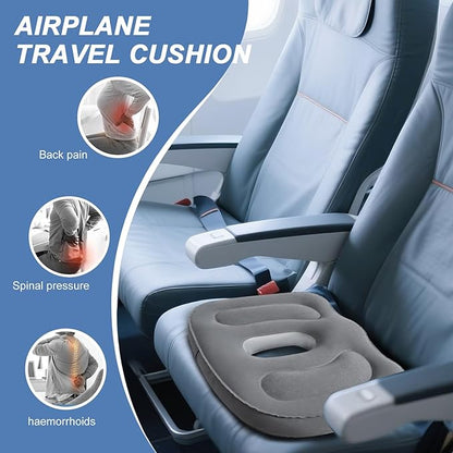 Travel Cushion,Air Seat Cushion,Evolution Cushion Portable & Lightweight Inflatable Seat Cushion - Ideal for Airplane Chairs, School Bleachers, Stadium Seats, and Wheelchairs (Gray)