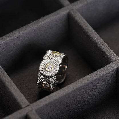 Oirlv Solid Wood Ring Jewelry Box Organizer Earrings Jewelry Drawer Organizer Tray with Lid (Grey 9 Grid Box)