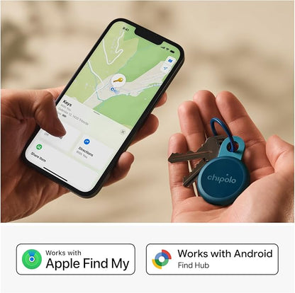 Chipolo LOOP - Rechargeable Bluetooth Tracker for Key and Pocket Location, Compatible with Apple or Google, Call Your Phone & Out of Range Alerts for Android (Navy)