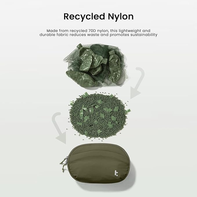 tomtoc Belt Bag with RFID Blocking, 1.5L Cross Body Fanny Pack for Women Men, Sling Waist Bags with Adjustable Strap for Travel Walk