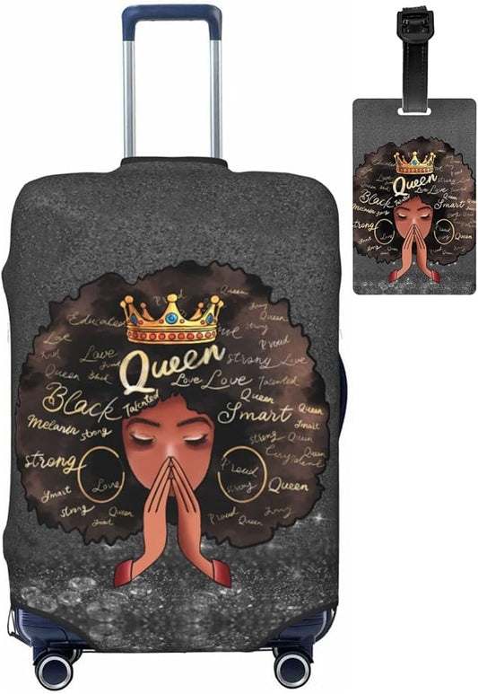 Travel Suitcase Protector Protective Washable Luggage Cover With Concealed Zipper Suitable For 18-32 Inch (Large) African American Black Girl8.jpg