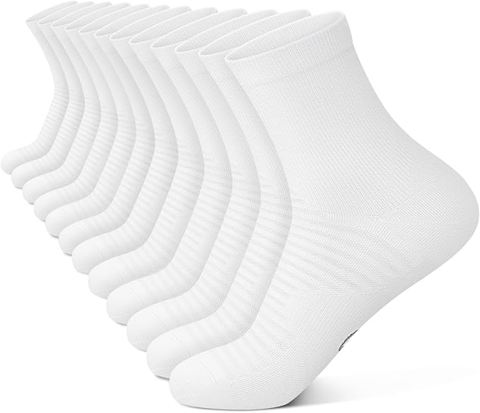 Compression Running Ankle Socks for Men and Women (6 Pairs), Quarter Athletic Socks for Running, Cycling, Golf, Work