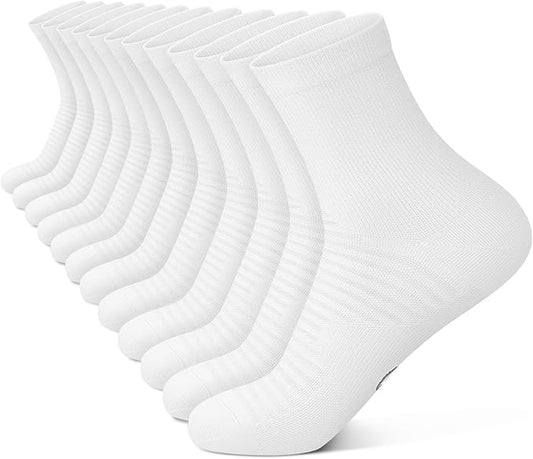 Compression Running Ankle Socks for Men and Women (6 Pairs), Quarter Athletic Socks for Running, Cycling, Golf, Work