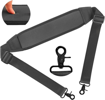 55" Universal Shoulder Strap, Neoprene Thick Padded Bag Strap with Double Adjustable Buckles and Metal Hooks, Ideal for Briefcases, Computer Satchels, Crossbody Bags, Luggage(Supple)