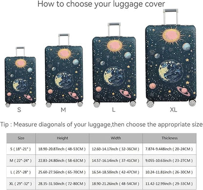 fancyfree Luggage Cover Washable Suitcase Protector Anti-scratch Suitcase cover (Interstellar Travel, L(25"-28" luggage))