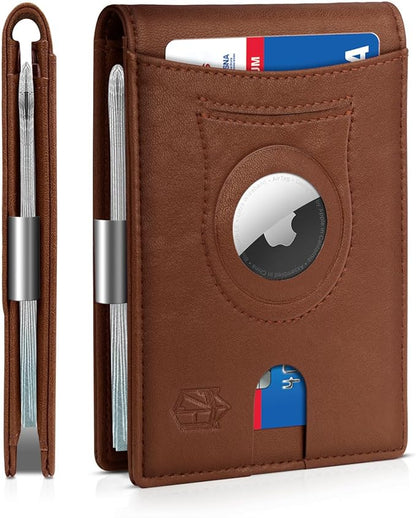 Zitahli Men's Wallets Airtag Holder Slim Rfid Leather with Gift Box
