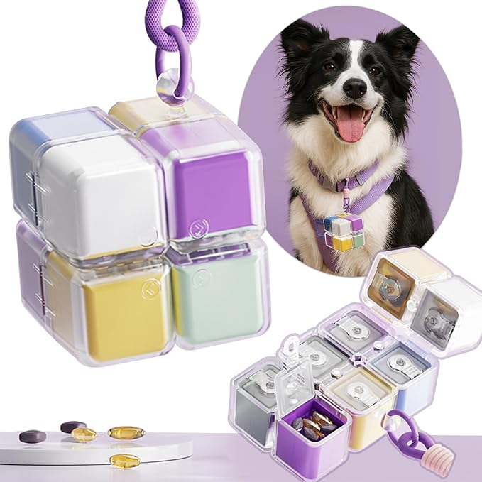 Daily Pill Organizer with 8 Compartments - Perfect Weekly Pill Case Waterproof Pill Box for Daily Vitamins and Medicine, Small Pill Container for Pocket Purse (Multi-Color)