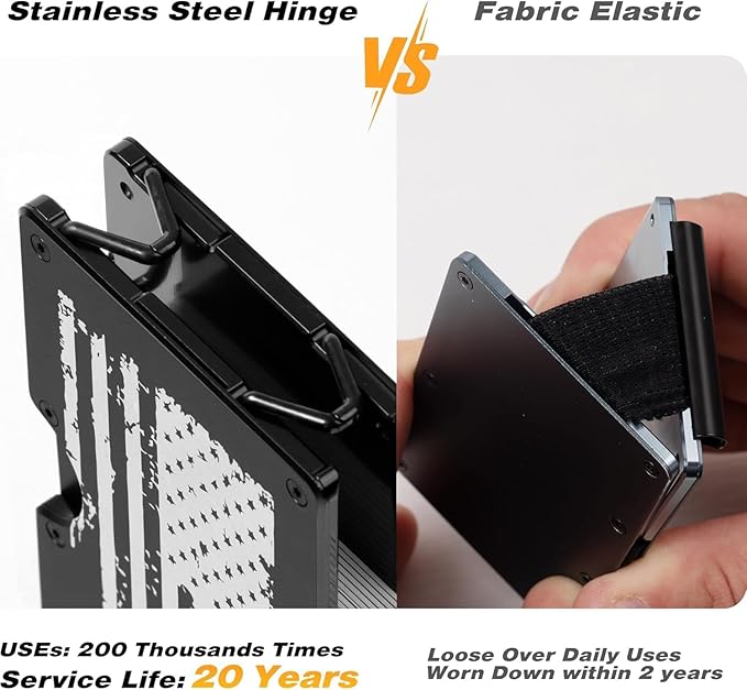 Minimalist Wallet for Men, Metal Wallet with Money Clip, Slim Compact Wallet, RFID Blocking Card Holder, Metal Aluminum Credit Card Holder, Holds up to 20 Cards