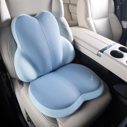 FLORICH Car Seat Cushion and Back Support for Car Ultrathick Memory Foam Office Chair Cushions with Lumbar Support Pillow for Sciatica & Back & Tailbone Pain Relief (Blue)