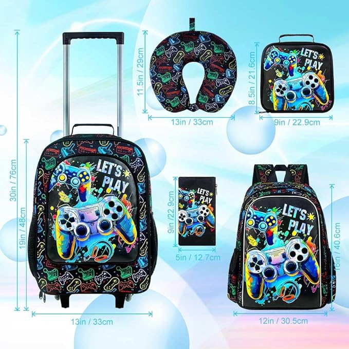 KLFVB Kids Luggage for Boys Girls, Cute Rolling Wheels Suitcase for Toddler, Children Travel Carry on Suitcase