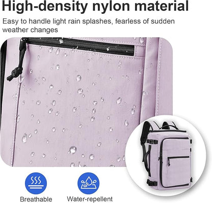 Carry On Travel Backpack Flight Approved Laptop Backpack Business Work Backpack for Women Men Large Capacity Casual Daypack with Wet/Dry Separation Pockets, Purple