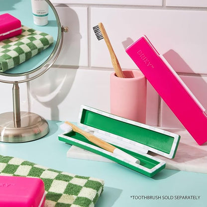 BRIXY Toothbrush Container, Silicone Travel Case, Portable Holder for Manual Toothbrushes, Bathroom, Camping, Vacation, Business Trip, Durable Silicone, Seals Magnetically, 2Pack