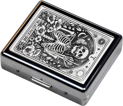 7 Days Chromed Shiny Silver Pill Organizer with Mirror Inside Has 8 Separate Compartments Rectangle,Versatile Storage for Medication - Ideal Travel Accessory (The Last)