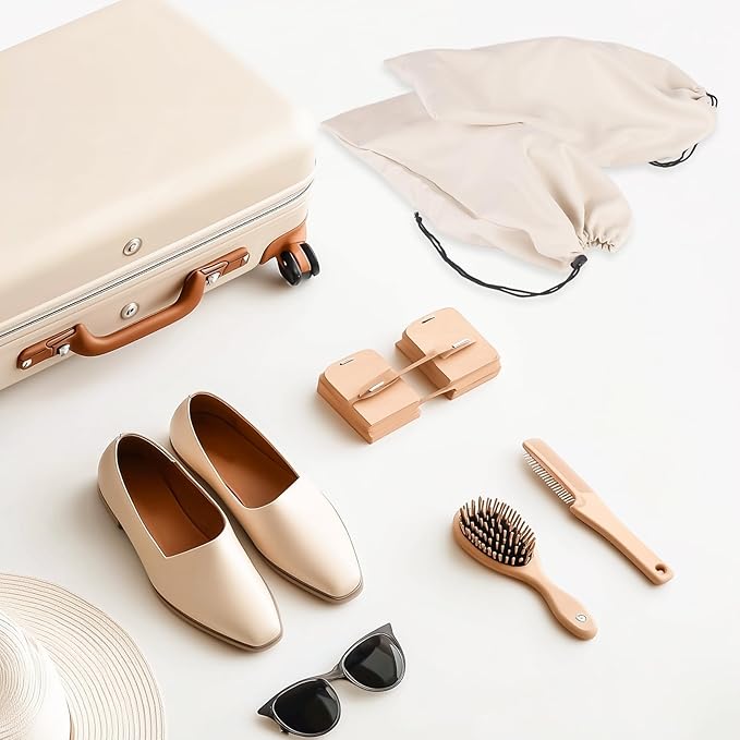 LAKE OF FIRE 8 Pcs Single Shoe Bags for Travel - 18"X9" Packing Shoe Travel Bags for Suitcase, Shoes (Beige)