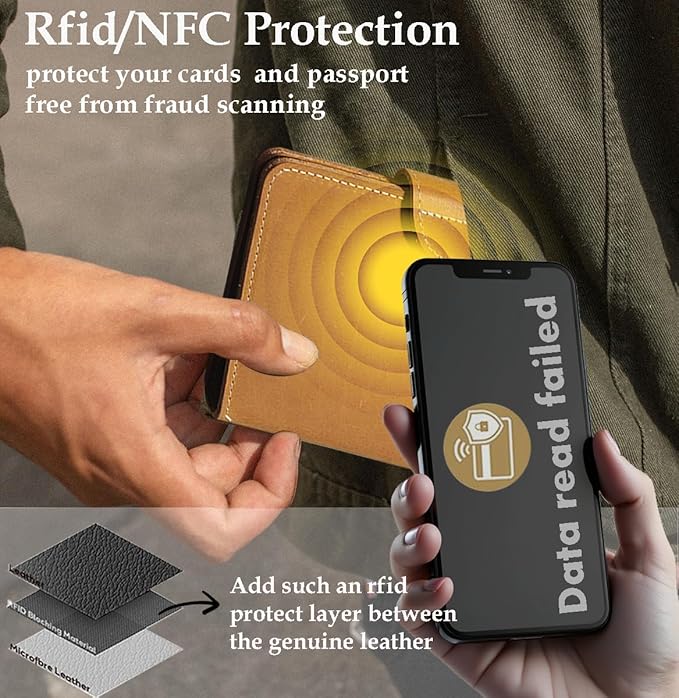 Genuine Leather Passport Holder with AirTag Slot(Hidden) | RFID Blocking Passport Holder for Travel | for 2 Passport Books | for Men Women & Family