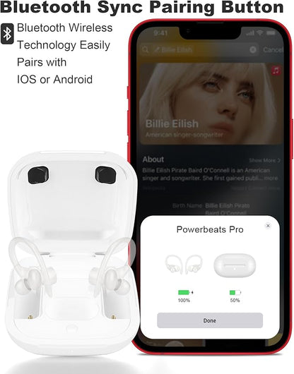 Charging Case Replacement for Powerbeats Pro: Beats Earbuds Charger Case with Bluetooth Pairing Sync Button, 700mAh Battery, Earbuds Not Included