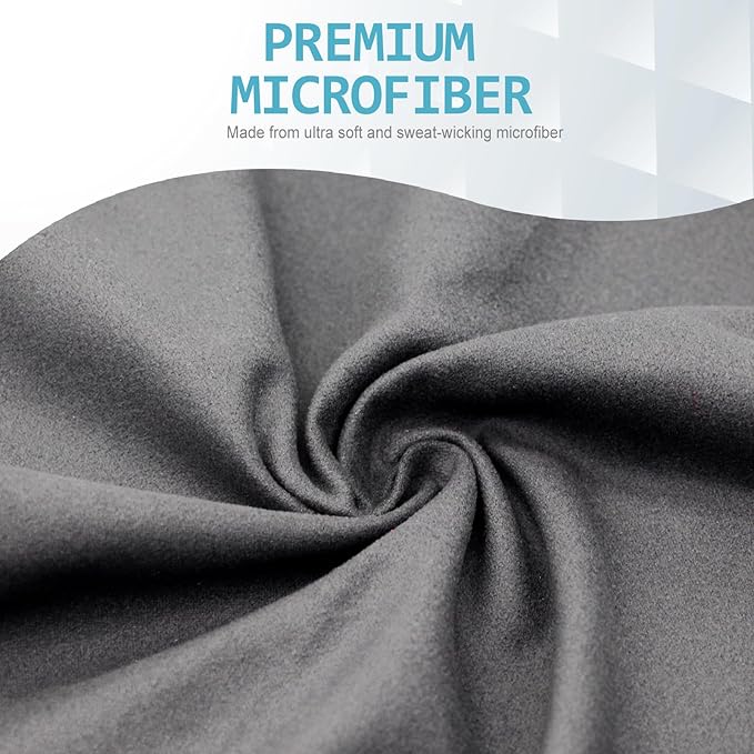 Eunzel 2 Set Quick Dry Camping Towel, Microfiber Travel Towel Super Absorbent Fast Drying Towel for Camping, Beach, Gym, Backpacking & Swimming(Two 3-Piece Towel Sets, Army Green/Grey)