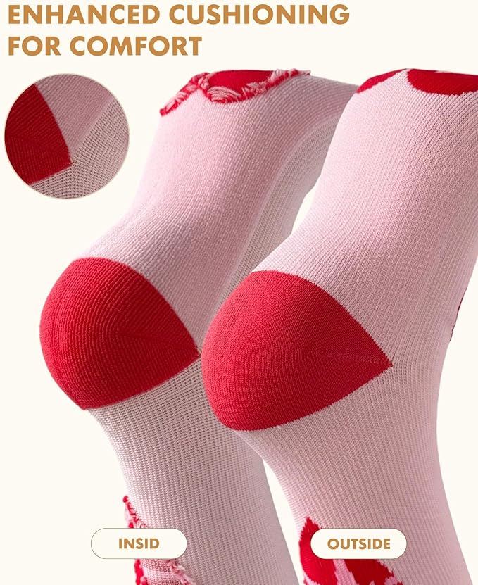 Cute Compression Socks for Women - 3 Pairs 20-30 mmHg Graduated Support Lightweight for Daily Wear Travel Nurse