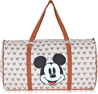 Disney Mickey Mouse Mouse Travel Bag, Duffle Bag, Overnight Bag, Weekender Bag | Mini 16 Inch Leather Classic Premium Travel Duffle Bag for Women, Men, Adults