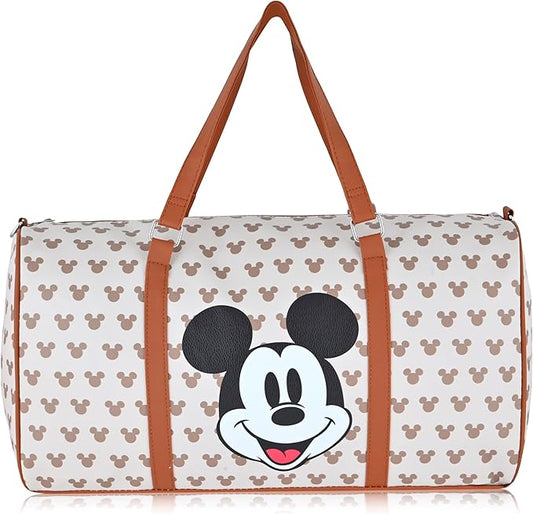 Disney Mickey Mouse Mouse Travel Bag, Duffle Bag, Overnight Bag, Weekender Bag | Mini 16 Inch Leather Classic Premium Travel Duffle Bag for Women, Men, Adults