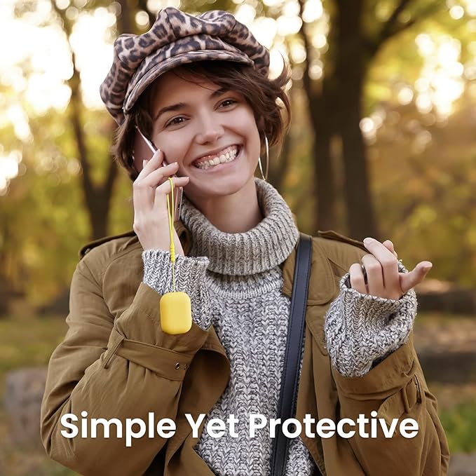 ORNARTO Compatible with AirPods Pro 2 Case 2022, Full Protective Hybrid Silicone for AirPods Pro 2nd Generation Case, Front LED Visible Skin Cover-Yellow