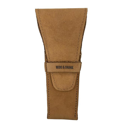 Hide & Drink, Leather Safety Razor Case, Shaving Accessories, Personal Care Essentials, Handmade (Old Tobacco)