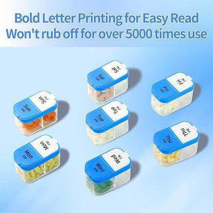 Daviky Large Pill Organizer 2 Times a Day - XL Pill Box 7 Day, Big Vitamin Holder with 7 Detachable AM/PM Compartments, Big Supplement Container for Weekly or Daily Use (Blue)