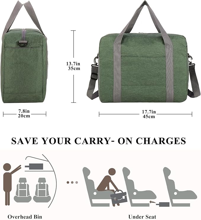 For Spirit Airlines Personal Item Bag 18x14x8 with Wet Pocket Foldable Travel Duffel Bag Underseat Carry on for Men & Women