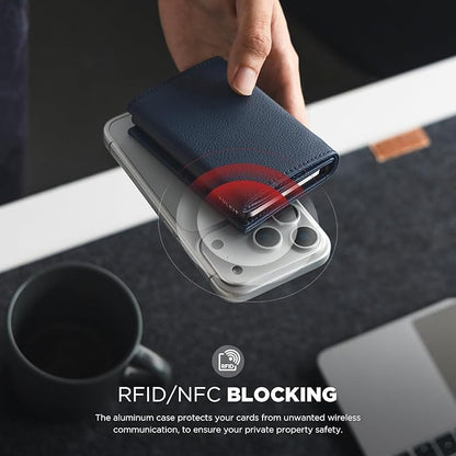 VULKIT Pop up Card Wallet Minimalist Cash Wallets RFID Blocking Leather Smart Credit Card Holder with ID window for Men