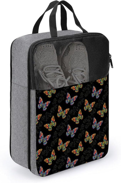 Lightweight Shoe Organizer Pouch Butterfly Portable Travel Shoe Packing Bag for Gym Sneaker Bags