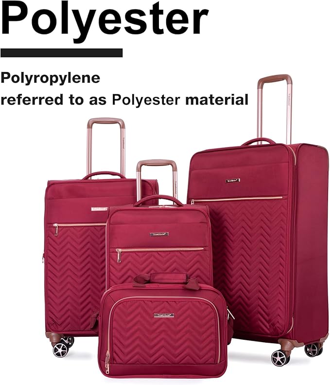 Travelhouse Luggage Set, Softside Suitcase 4-Piece (16/20/24/28), Expandable Lightweight Luggage Sets with Duffel Travel Bag,Suitcase with Double Spinner Wheels