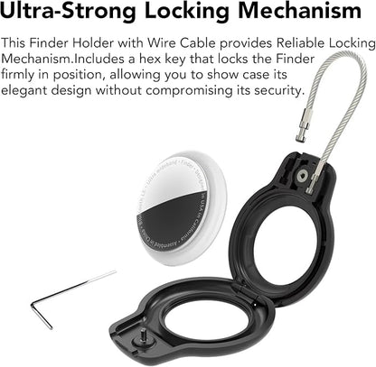SPGUARD for AirTag Holder Case with Keychain, Air Tags-4 Pack for Apple Air Tag Holder with Wire Cable Lock Key Ring Chain Air Tagholder Accessories for GPS Item Tracker Kids,Keys,Luggage