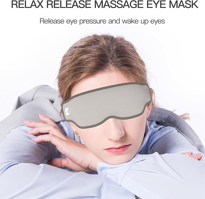F&G Eye Mask Massager,Features Heating and Cooling Functions,Sleep Eye mask,Adjustable Heating and Vibration Function, Suitable for Migraines, Helps Relieve Eye Fatigue,Improve Sleep