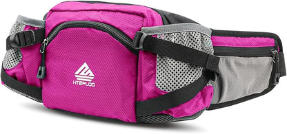 Fanny Pack Waist Bag with Water Bottle Holder for Men Women Running Hiking Travel Dog Walking Workout Cycling Outdoor (Pink)